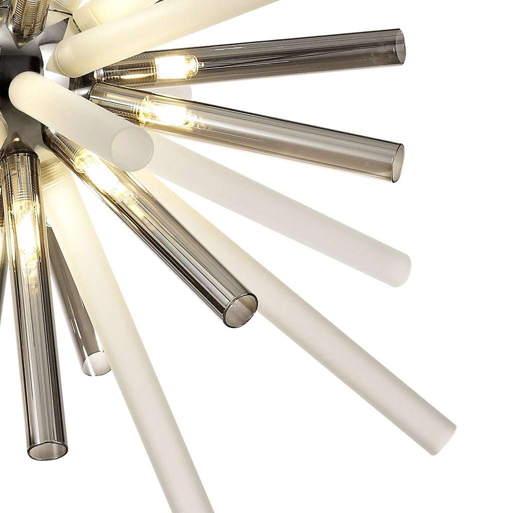 NL80479 Fabbio Pendant 16 Light Smoked & Frosted/Polished Chrome