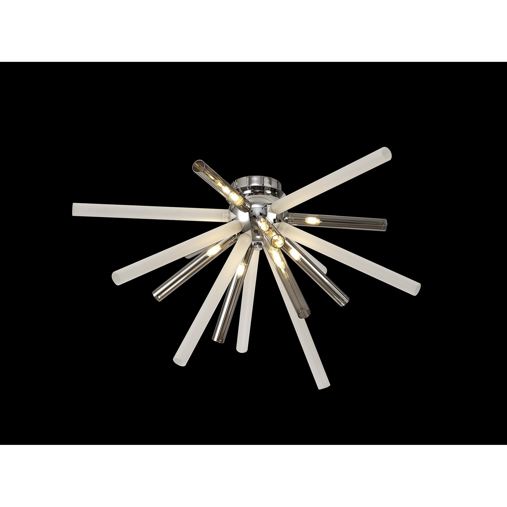 NL80489 Fabbio Semi-Flush 8 Light Smoked & Frosted/Polished Chrome