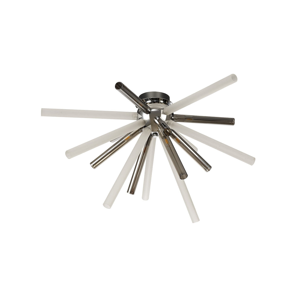NL80489 Fabbio Semi-Flush 8 Light Smoked & Frosted/Polished Chrome