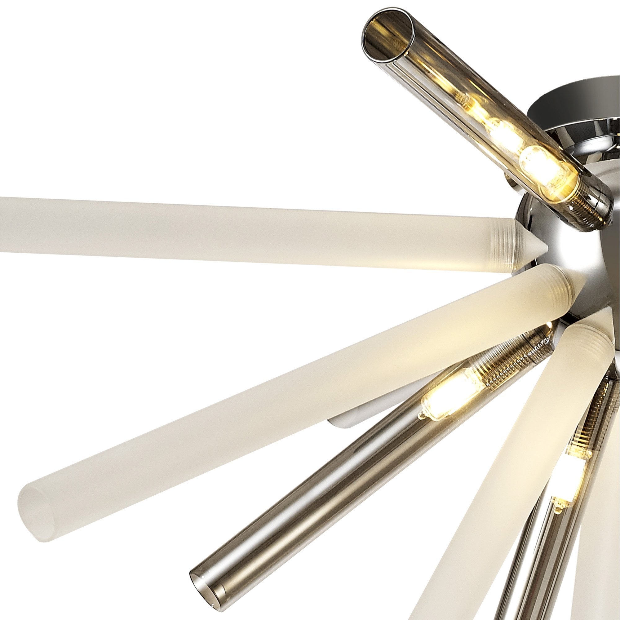 NL80489 Fabbio Semi-Flush 8 Light Smoked & Frosted/Polished Chrome