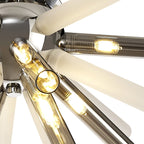 NL80489 Fabbio Semi-Flush 8 Light Smoked & Frosted/Polished Chrome