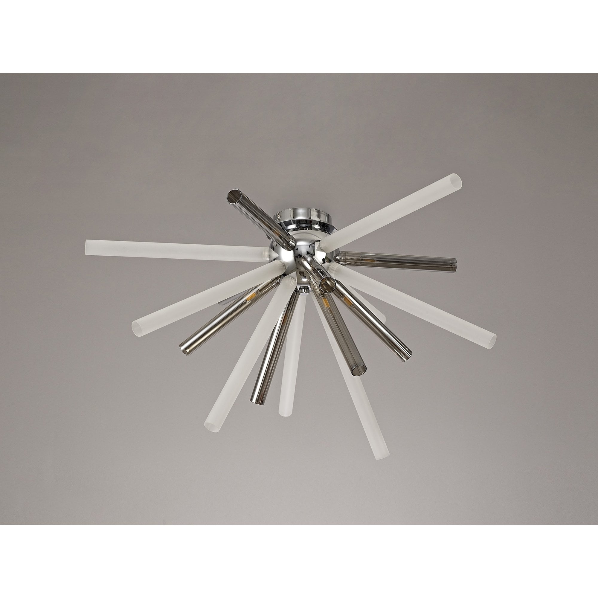NL80489 Fabbio Semi-Flush 8 Light Smoked & Frosted/Polished Chrome
