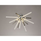 NL80489 Fabbio Semi-Flush 8 Light Smoked & Frosted/Polished Chrome