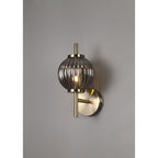 NL74439 Farro Wall Lamp Antique Brass/Smoked Glass