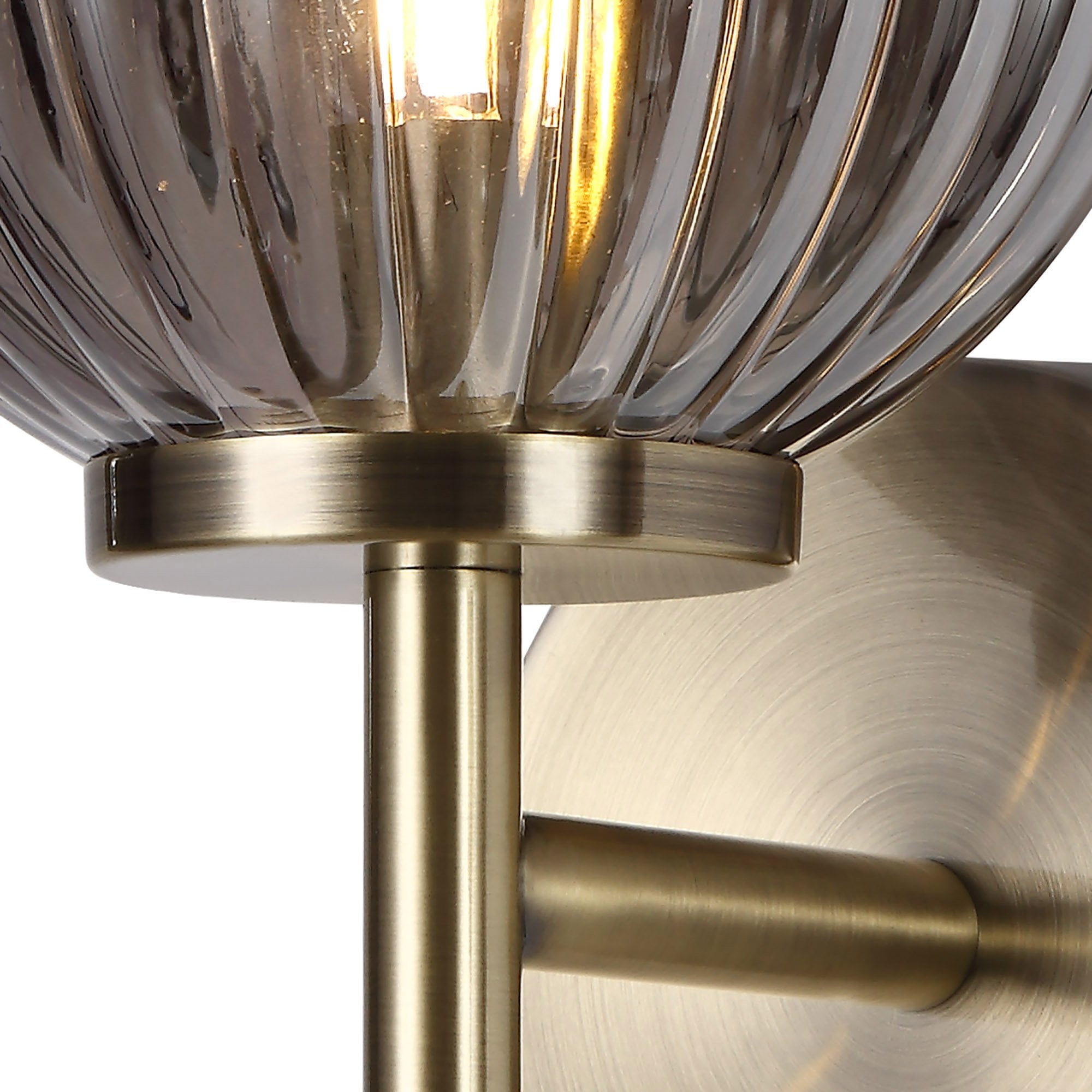 NL74439 Farro Wall Lamp Antique Brass/Smoked Glass