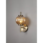 NL74449 Farro Wall Lamp Antique Brass/Amber Glass