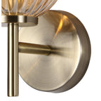 NL74449 Farro Wall Lamp Antique Brass/Amber Glass
