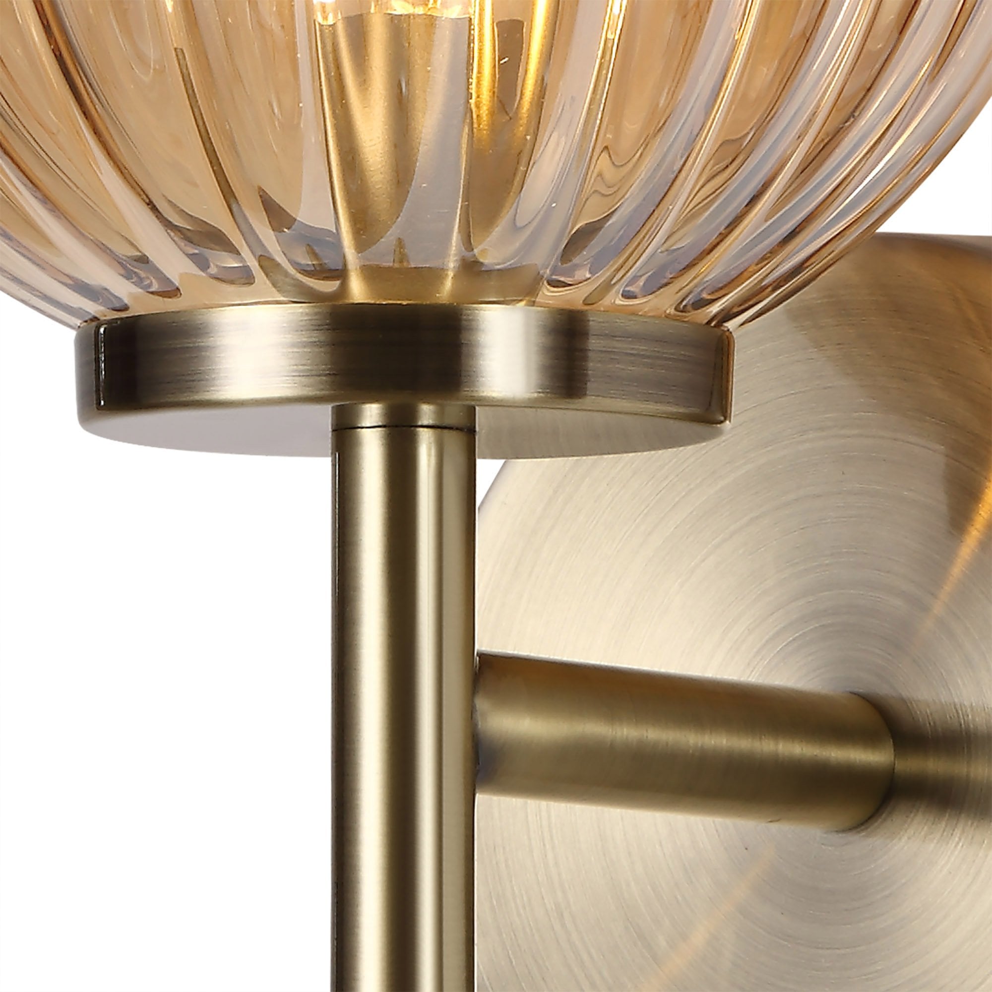 NL74449 Farro Wall Lamp Antique Brass/Amber Glass