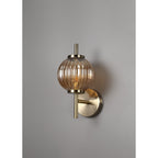NL74449 Farro Wall Lamp Antique Brass/Amber Glass