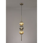 NL74459 Farro Pendant Antique Brass/Smoked & Amber Glass