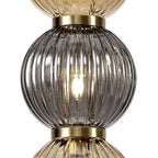 NL74459 Farro Pendant Antique Brass/Smoked & Amber Glass