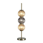 NL74469 Farro Table Lamp Antique Brass/Smoked & Amber Glass