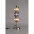 NL74469 Farro Table Lamp Antique Brass/Smoked & Amber Glass