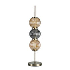 NL74469 Farro Table Lamp Antique Brass/Smoked & Amber Glass