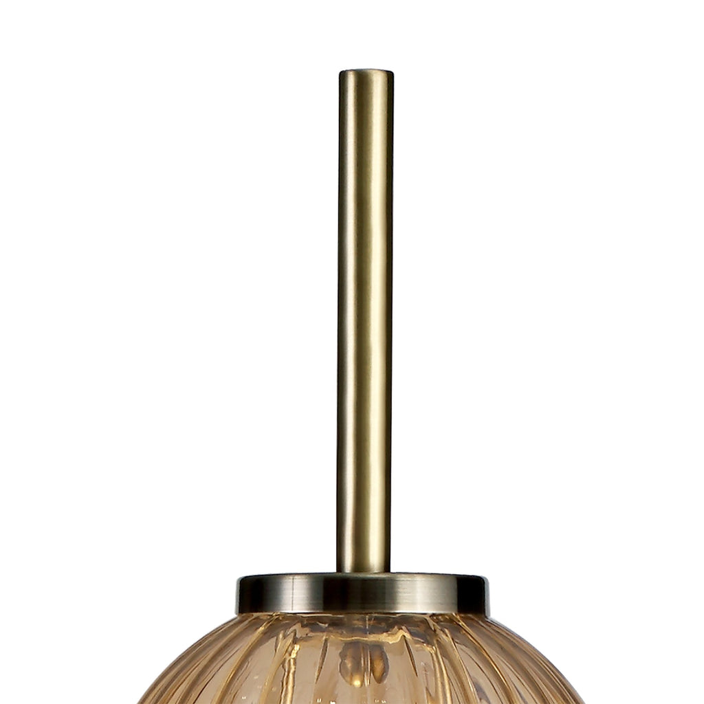 NL74469 Farro Table Lamp Antique Brass/Smoked & Amber Glass