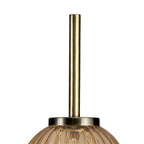 NL74469 Farro Table Lamp Antique Brass/Smoked & Amber Glass
