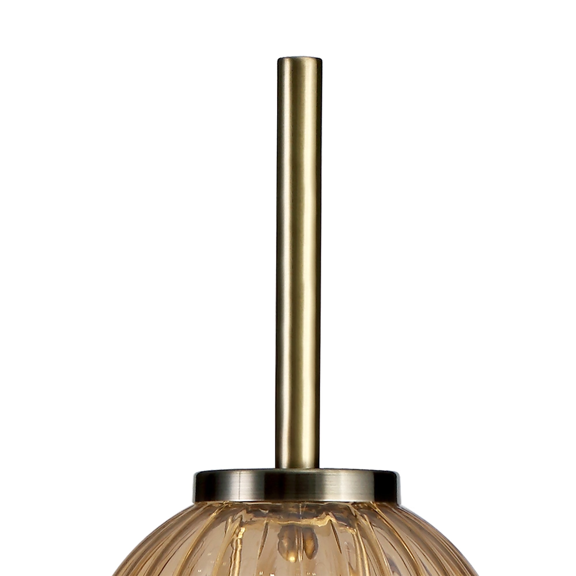 NL74469 Farro Table Lamp Antique Brass/Smoked & Amber Glass
