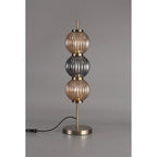 NL74469 Farro Table Lamp Antique Brass/Smoked & Amber Glass