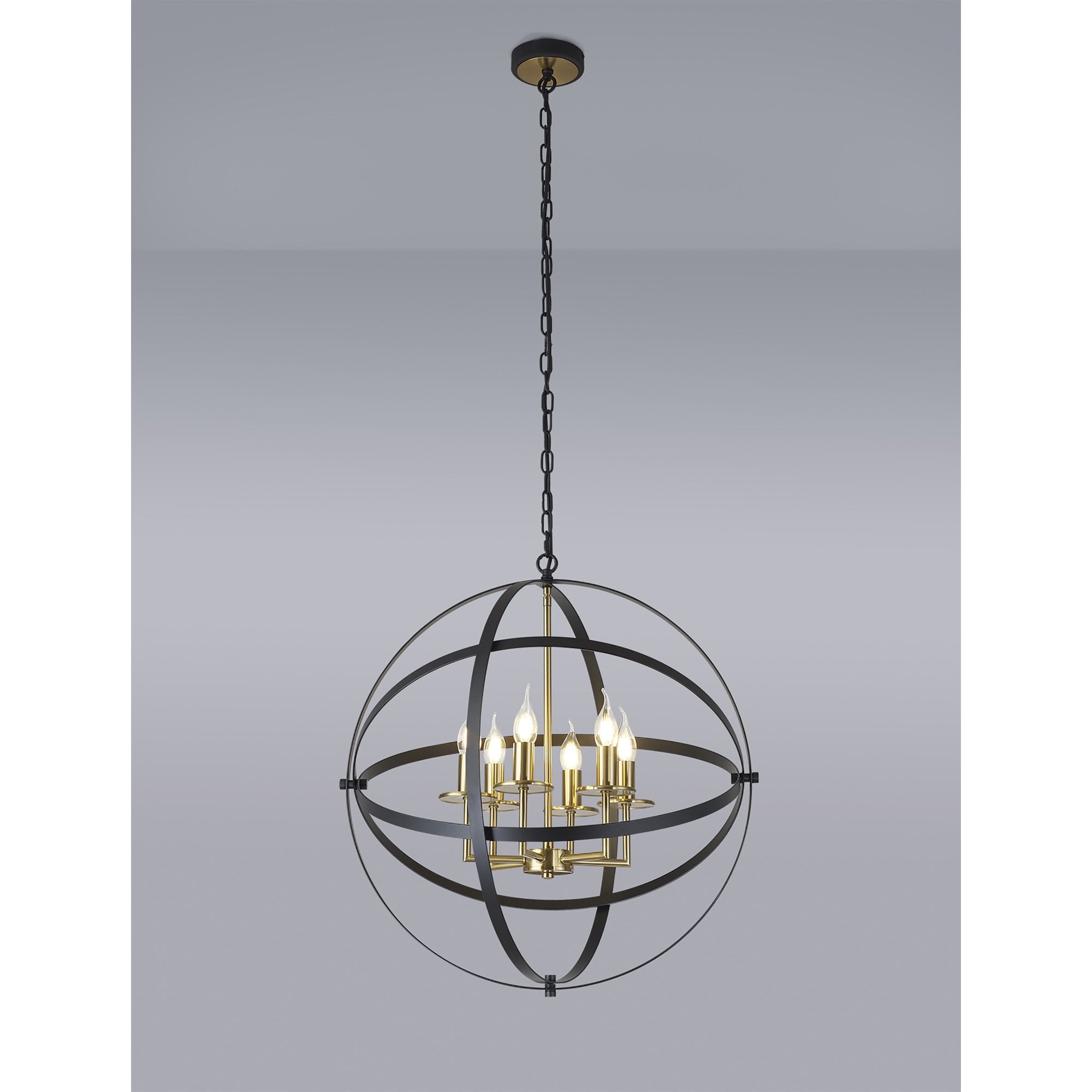 NL83249 Galaxy 6 Light Pendant Black/Gold