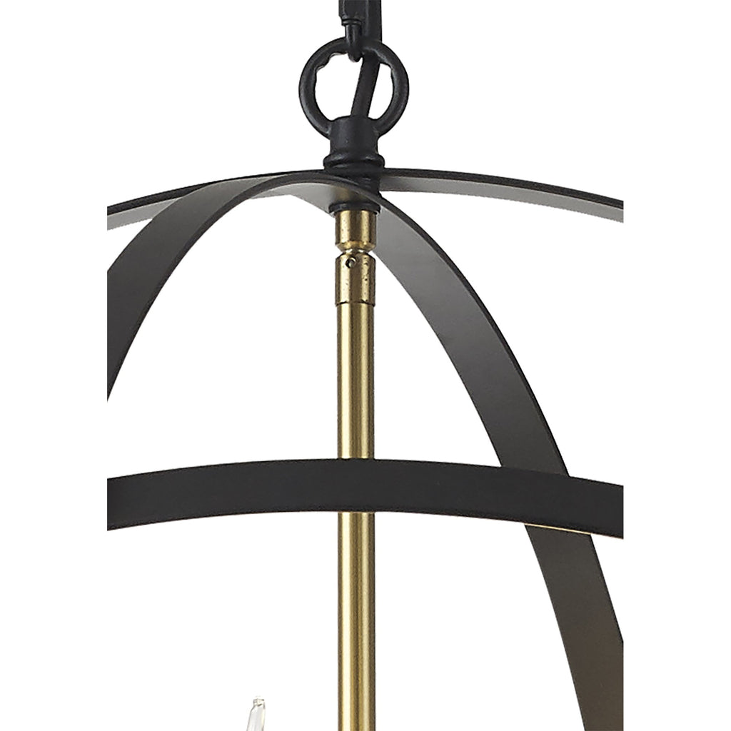 NL83249 Galaxy 6 Light Pendant Black/Gold