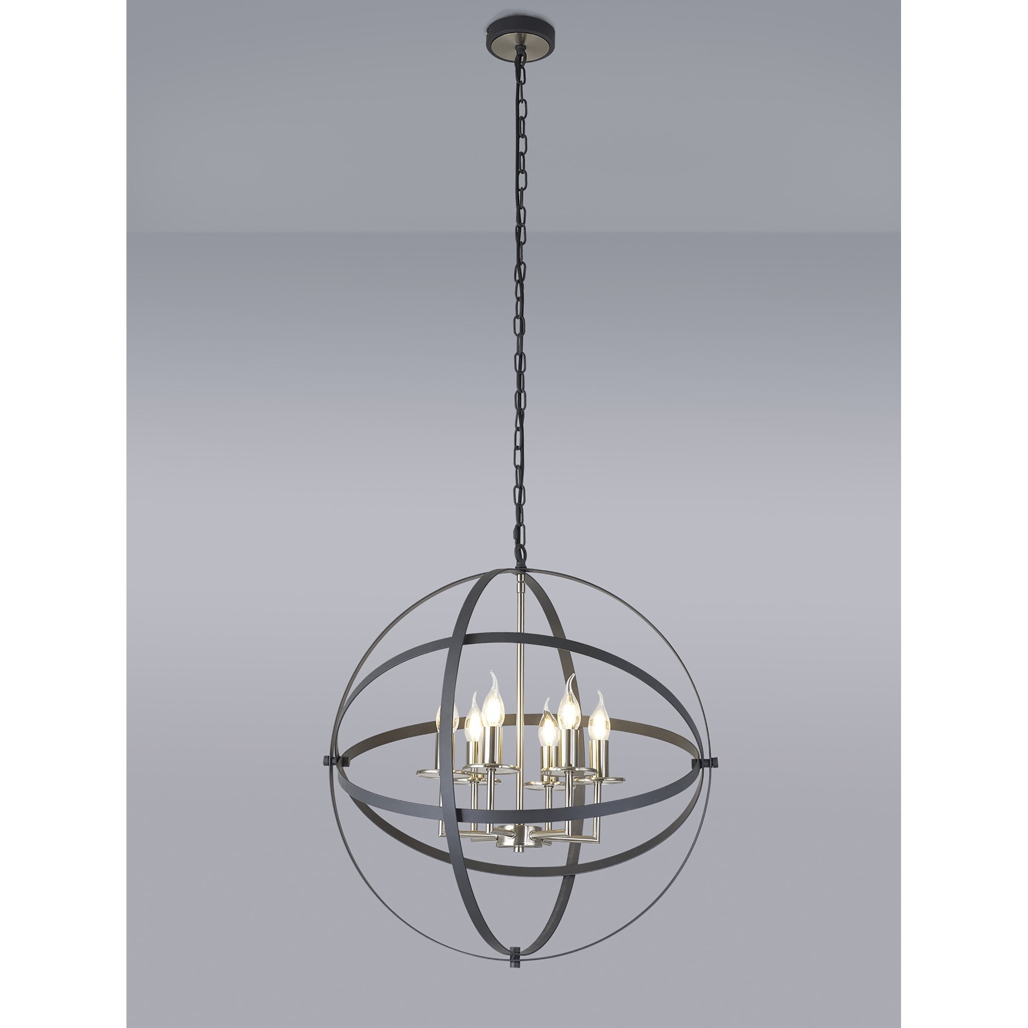 NL83259 Galaxy 6 Light Pendant Anthracite/Satin Nickel