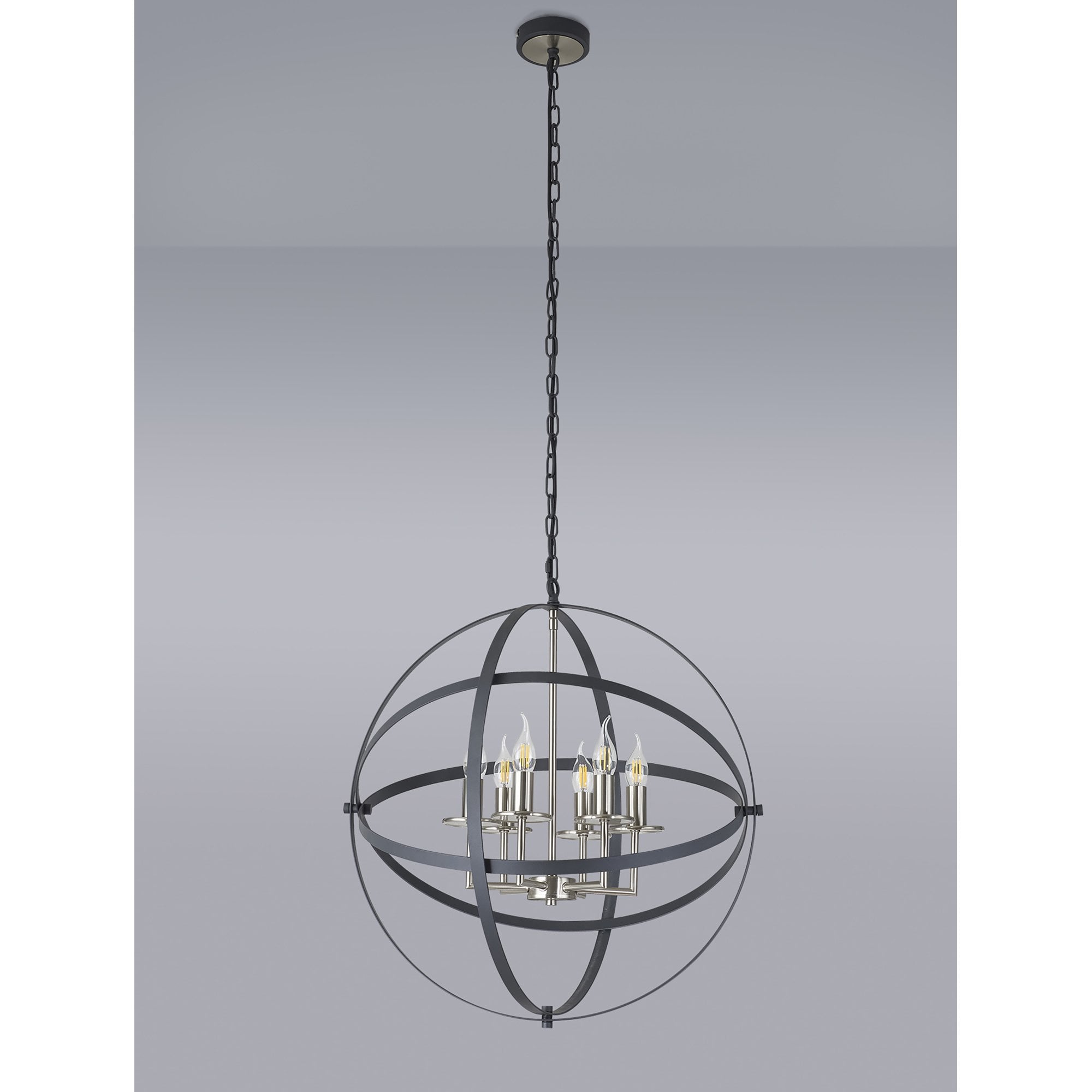 NL83259 Galaxy 6 Light Pendant Anthracite/Satin Nickel