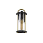 NL75829 Gast Outdoor Small Wall Lamp 1 Light Black & Gold/Clear Glass