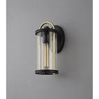 NL75829 Gast Outdoor Small Wall Lamp 1 Light Black & Gold/Clear Glass