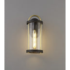 NL75829 Gast Outdoor Small Wall Lamp 1 Light Black & Gold/Clear Glass