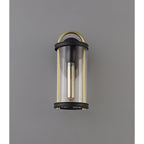 NL75829 Gast Outdoor Small Wall Lamp 1 Light Black & Gold/Clear Glass