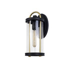 NL75839 Gast Outdoor Large Wall Lamp 1 Light Black & Gold/Clear Glass