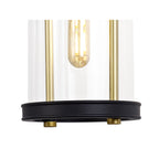 NL75839 Gast Outdoor Large Wall Lamp 1 Light Black & Gold/Clear Glass