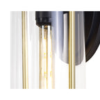 NL75839 Gast Outdoor Large Wall Lamp 1 Light Black & Gold/Clear Glass