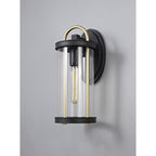 NL75839 Gast Outdoor Large Wall Lamp 1 Light Black & Gold/Clear Glass