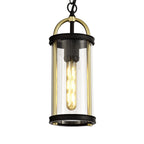 NL75849 Gast Outdoor Pendant 1 Light Black & Gold/Clear Glass