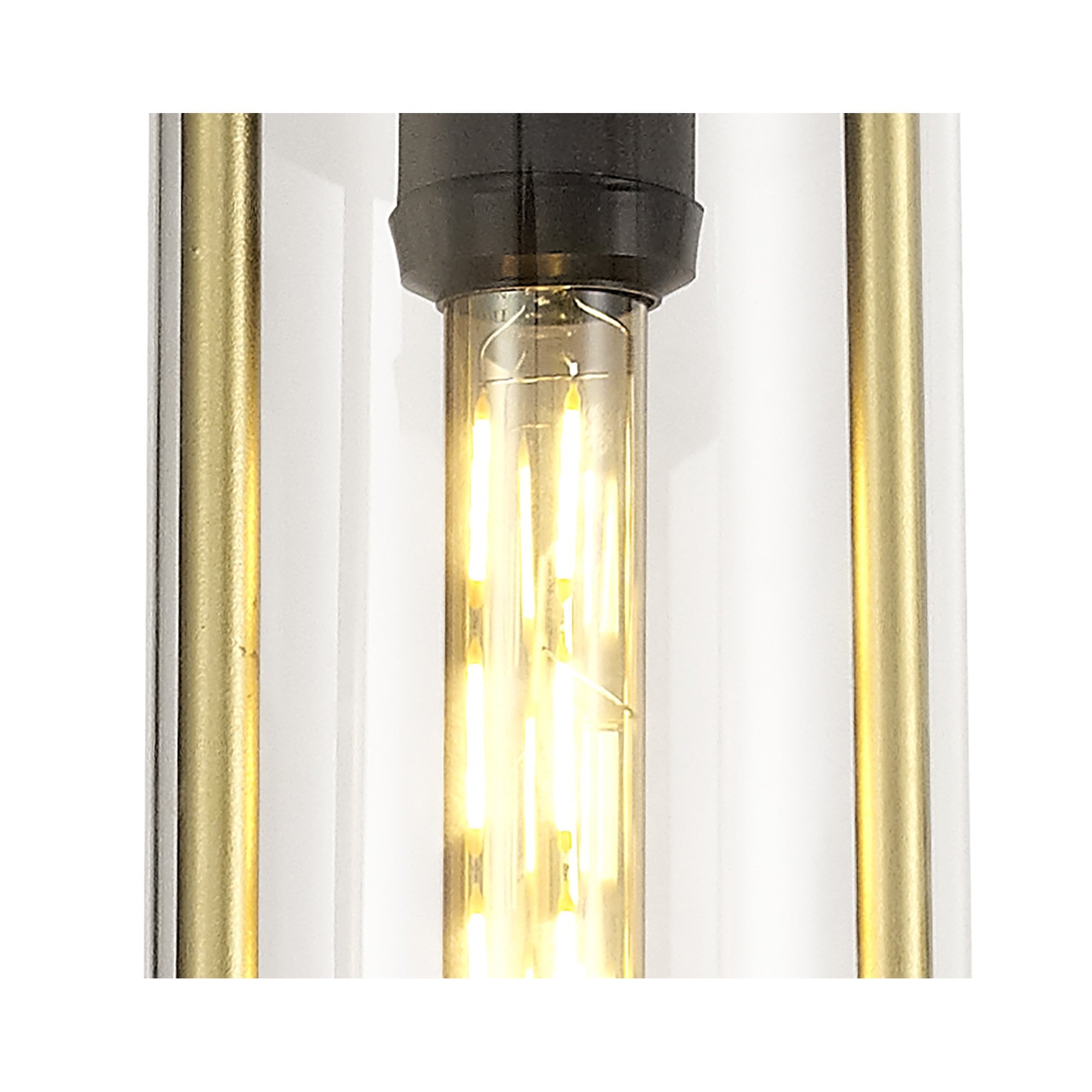 NL75849 Gast Outdoor Pendant 1 Light Black & Gold/Clear Glass