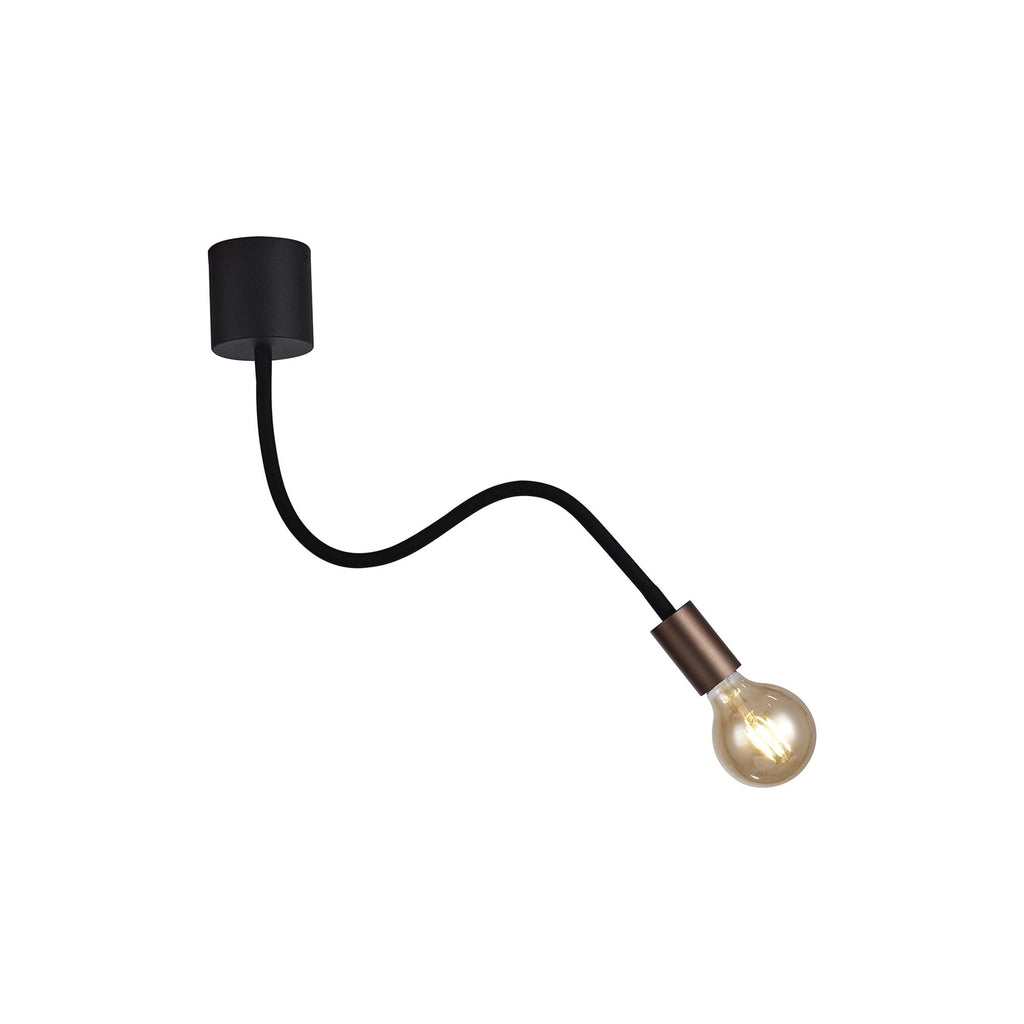 NL76439 Gino Flexible Ceiling 1 Light Satin Black/Brushed Copper