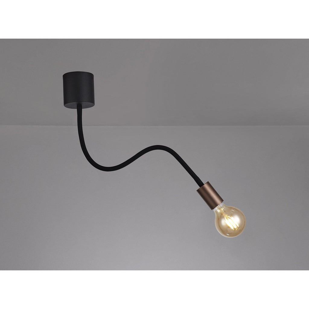 NL76439 Gino Flexible Ceiling 1 Light Satin Black/Brushed Copper