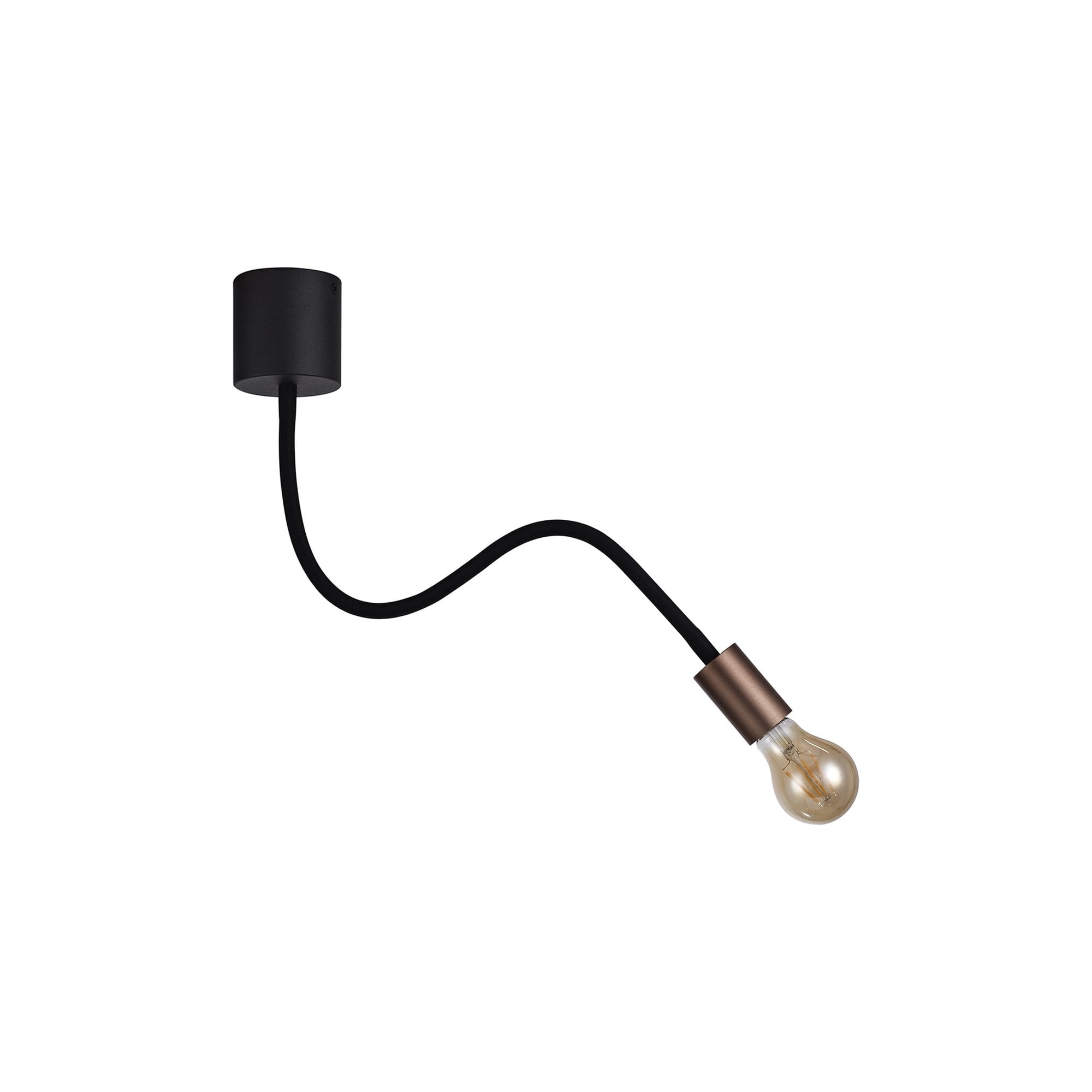 NL76439 Gino Flexible Ceiling 1 Light Satin Black/Brushed Copper