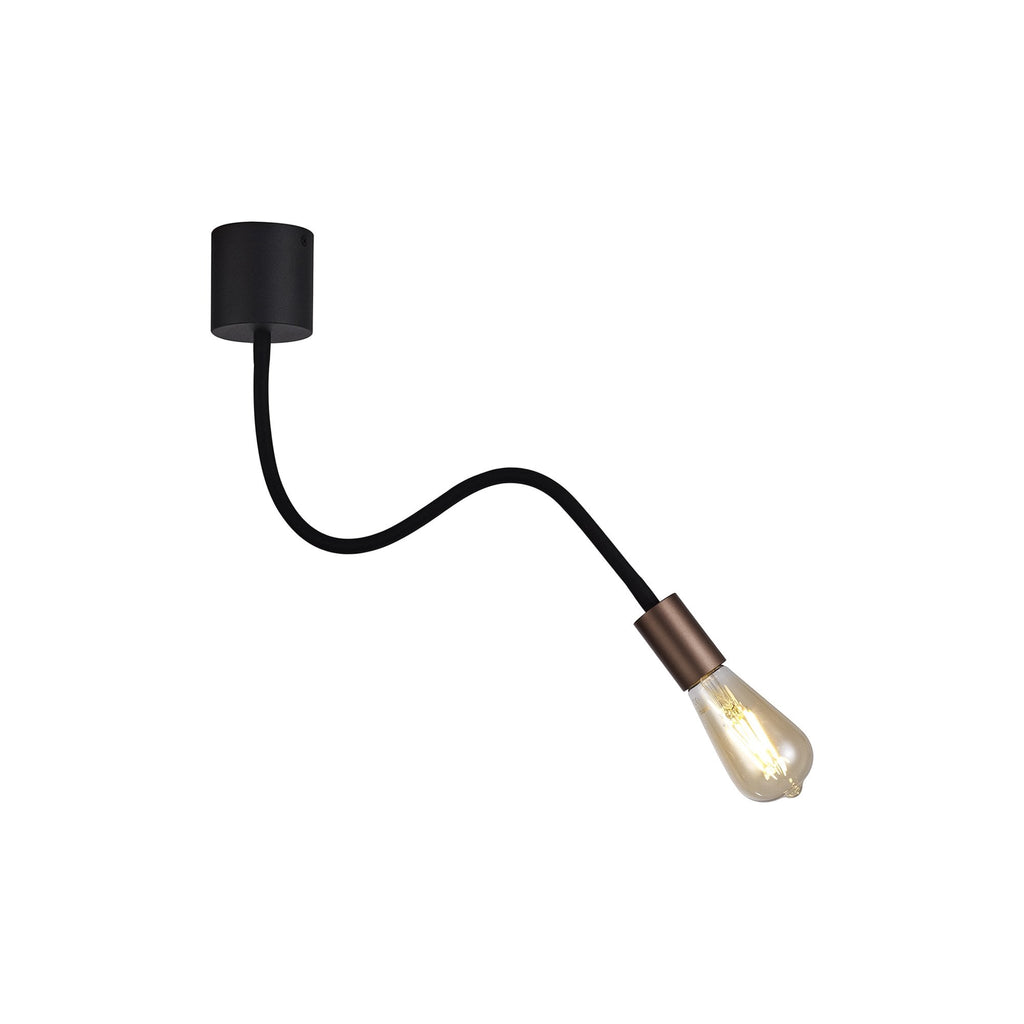NL76439 Gino Flexible Ceiling 1 Light Satin Black/Brushed Copper