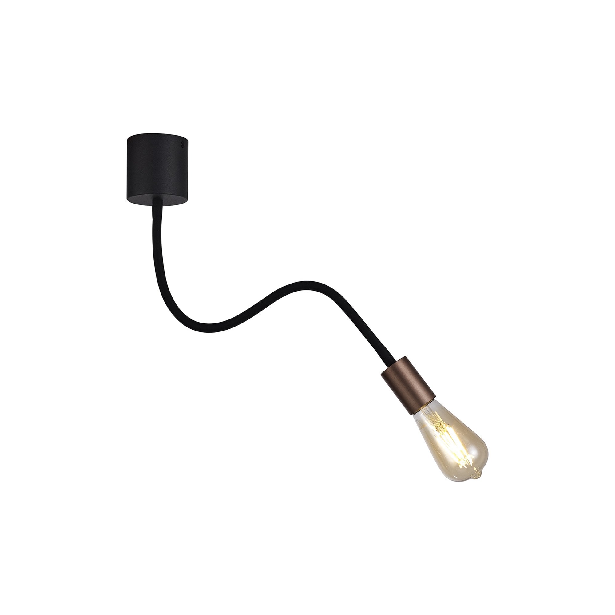 NL76439 Gino Flexible Ceiling 1 Light Satin Black/Brushed Copper