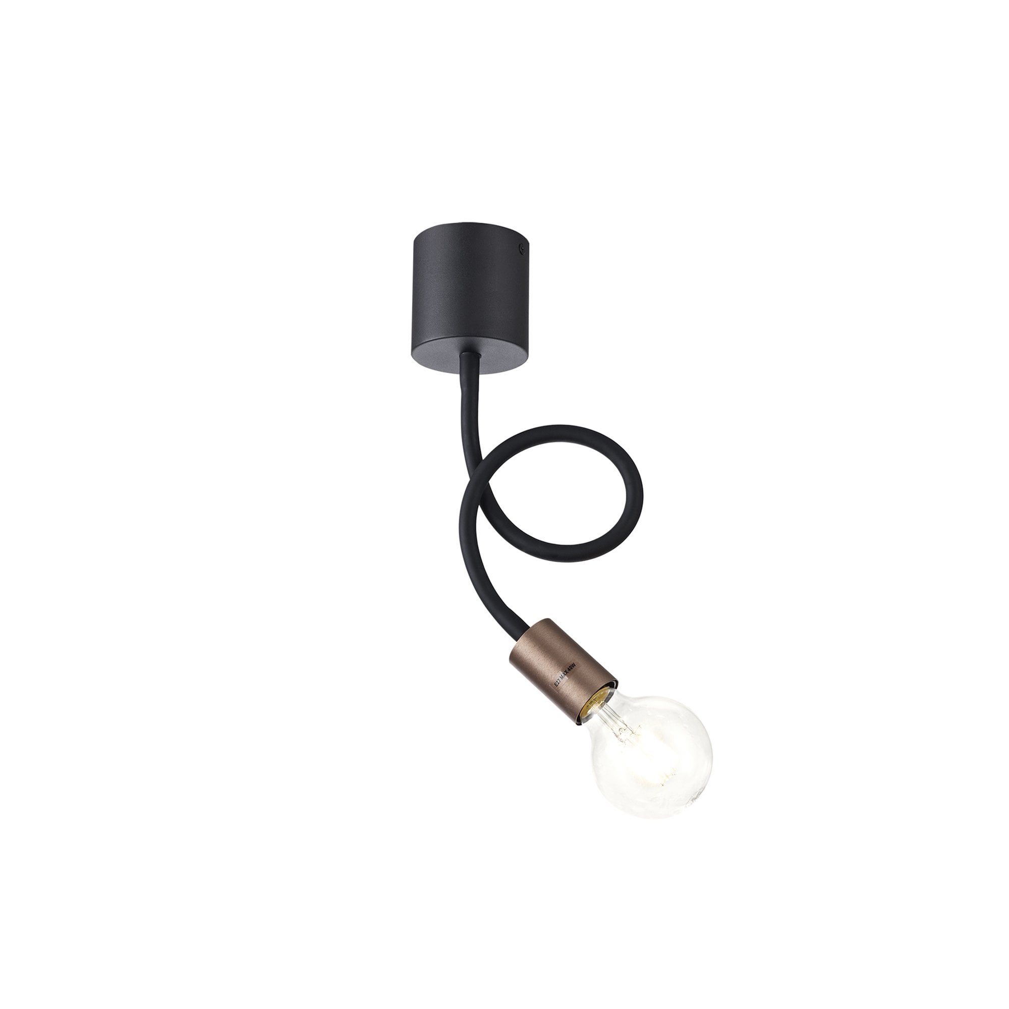 NL76439 Gino Flexible Ceiling 1 Light Satin Black/Brushed Copper