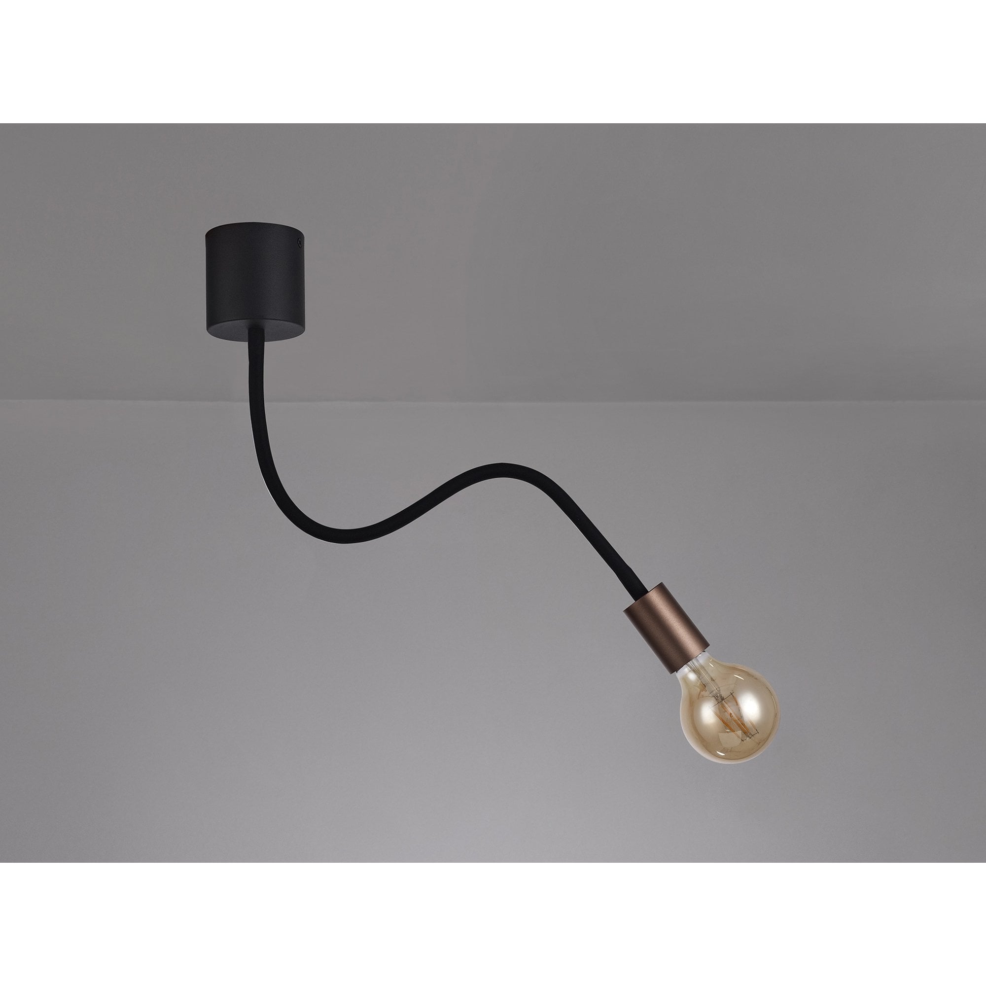 NL76439 Gino Flexible Ceiling 1 Light Satin Black/Brushed Copper