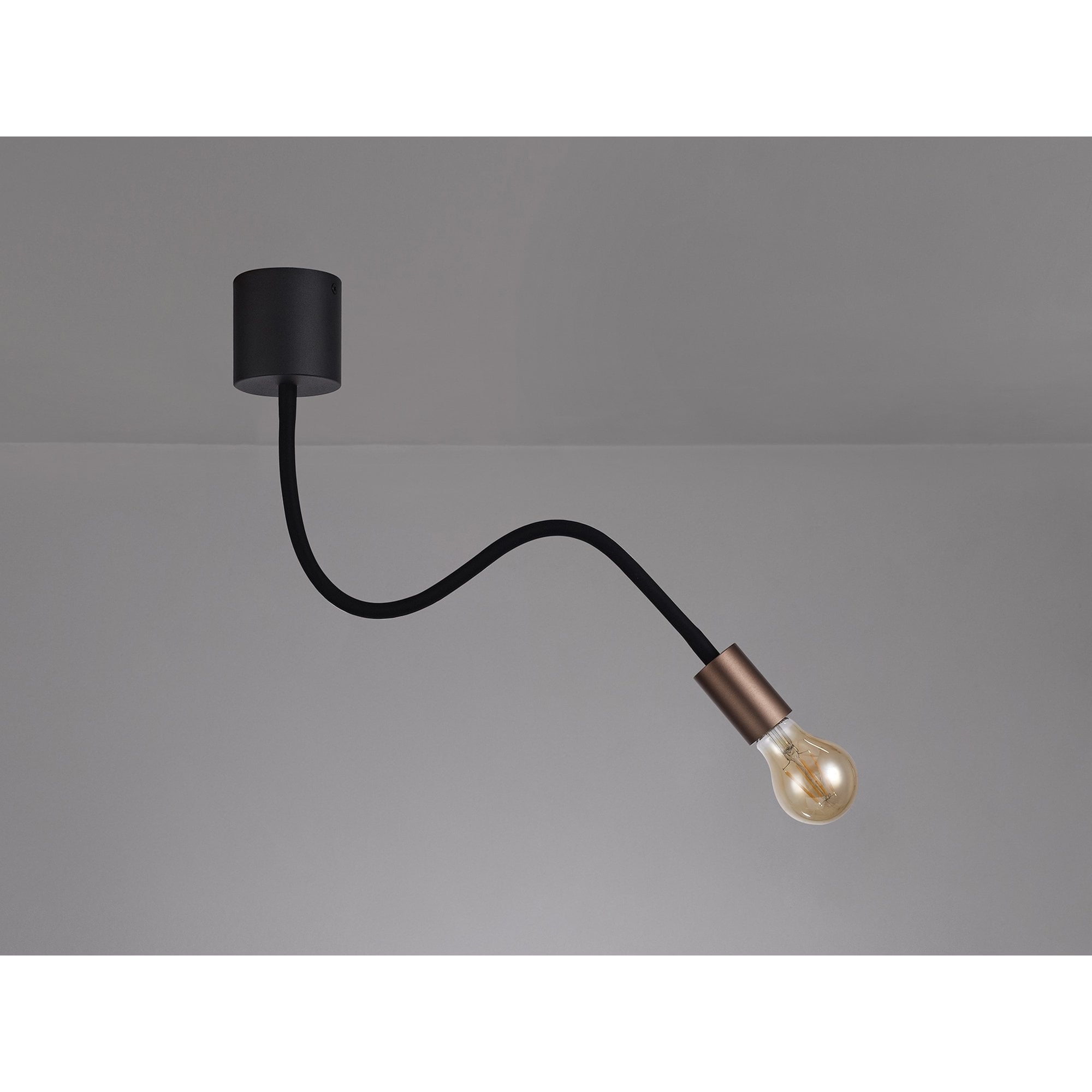 NL76439 Gino Flexible Ceiling 1 Light Satin Black/Brushed Copper