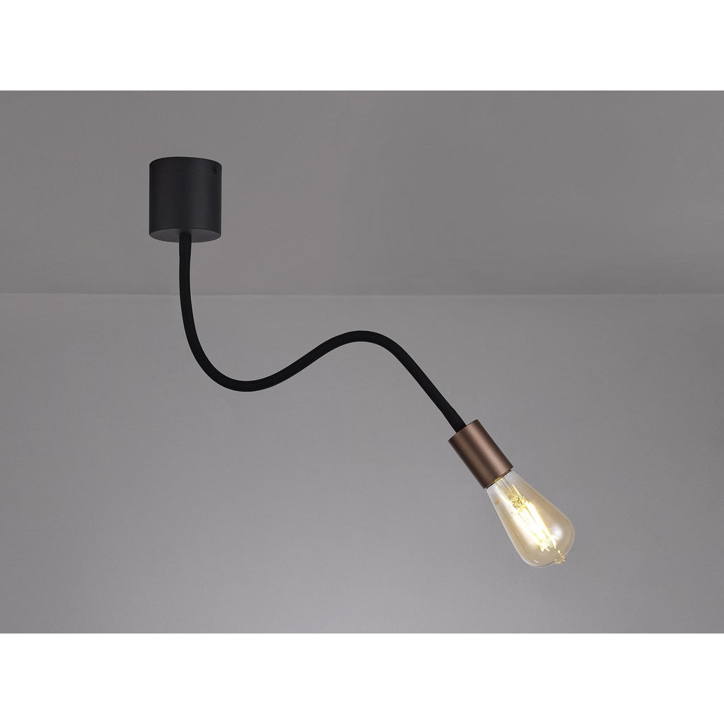 NL76439 Gino Flexible Ceiling 1 Light Satin Black/Brushed Copper