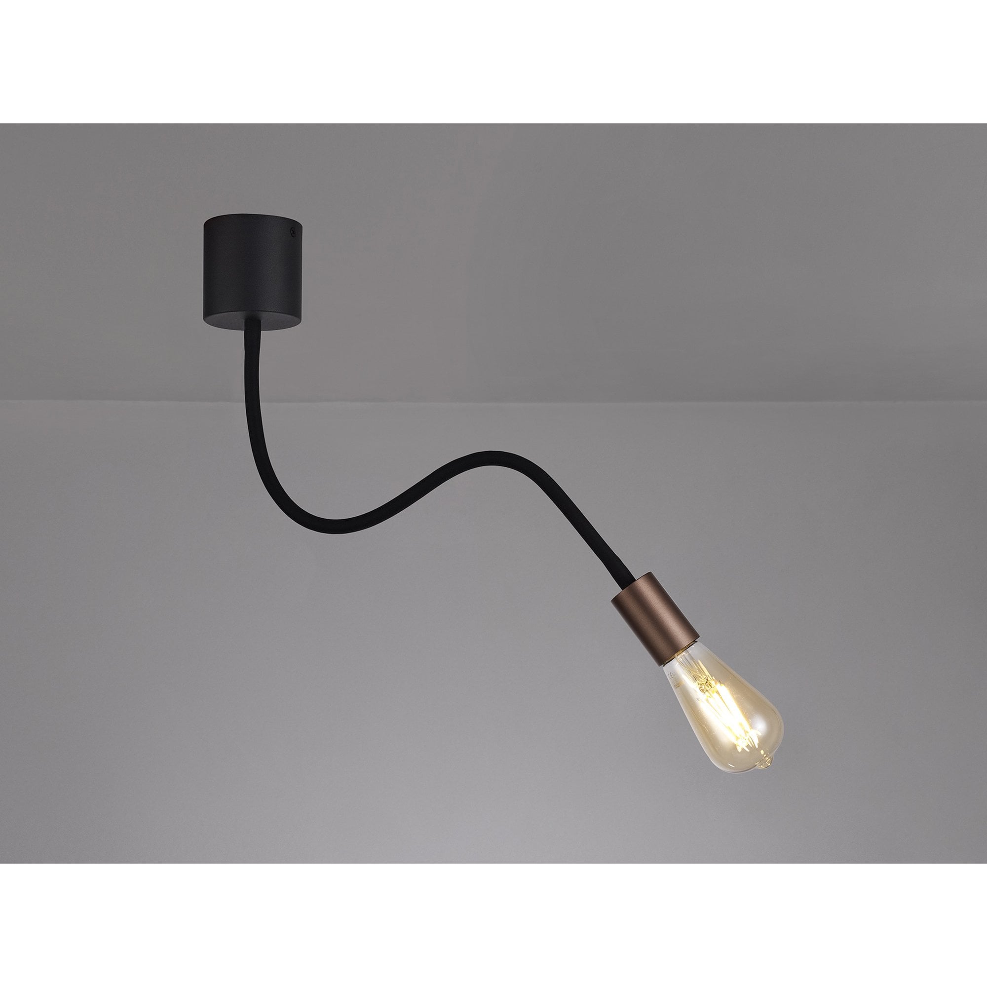 NL76439 Gino Flexible Ceiling 1 Light Satin Black/Brushed Copper