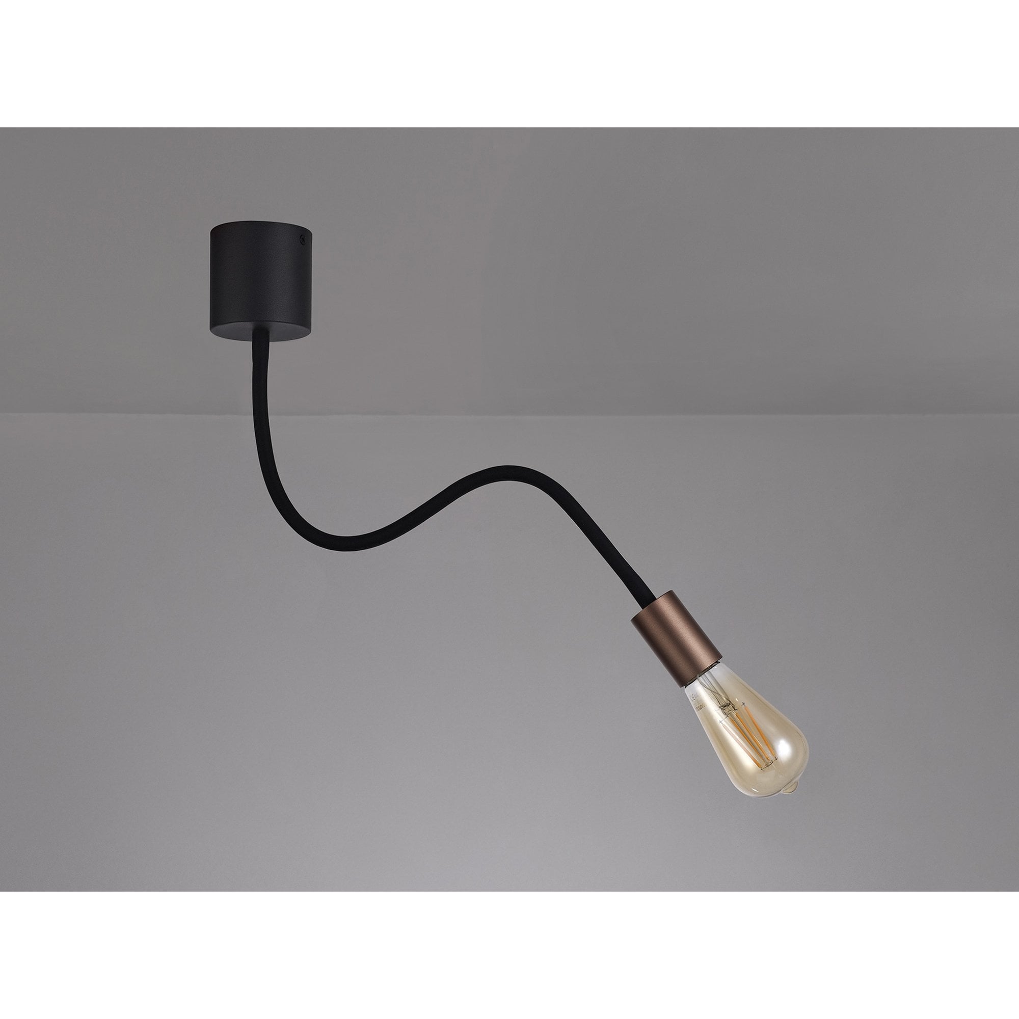 NL76439 Gino Flexible Ceiling 1 Light Satin Black/Brushed Copper