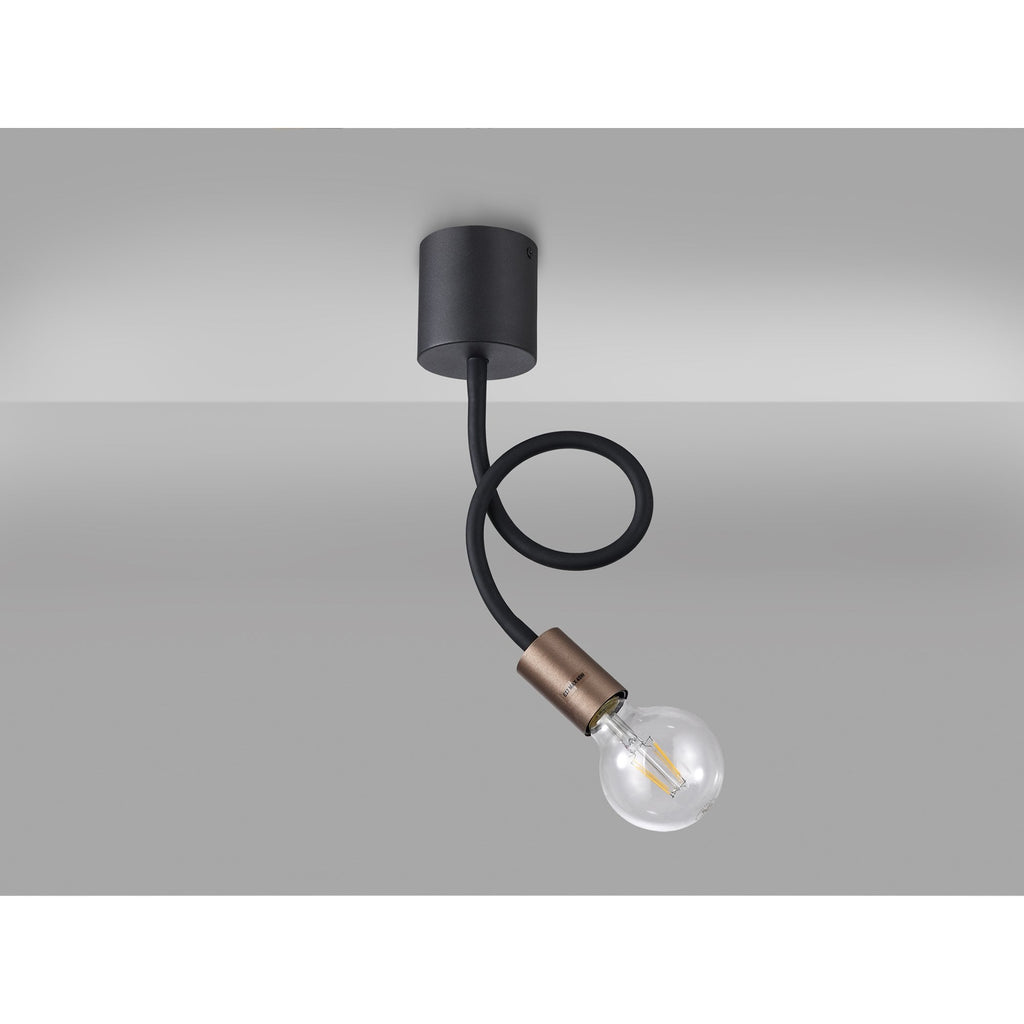 NL76439 Gino Flexible Ceiling 1 Light Satin Black/Brushed Copper