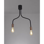 NL76449 Gino Flexible Ceiling 2 Light Satin Black/Brushed Copper