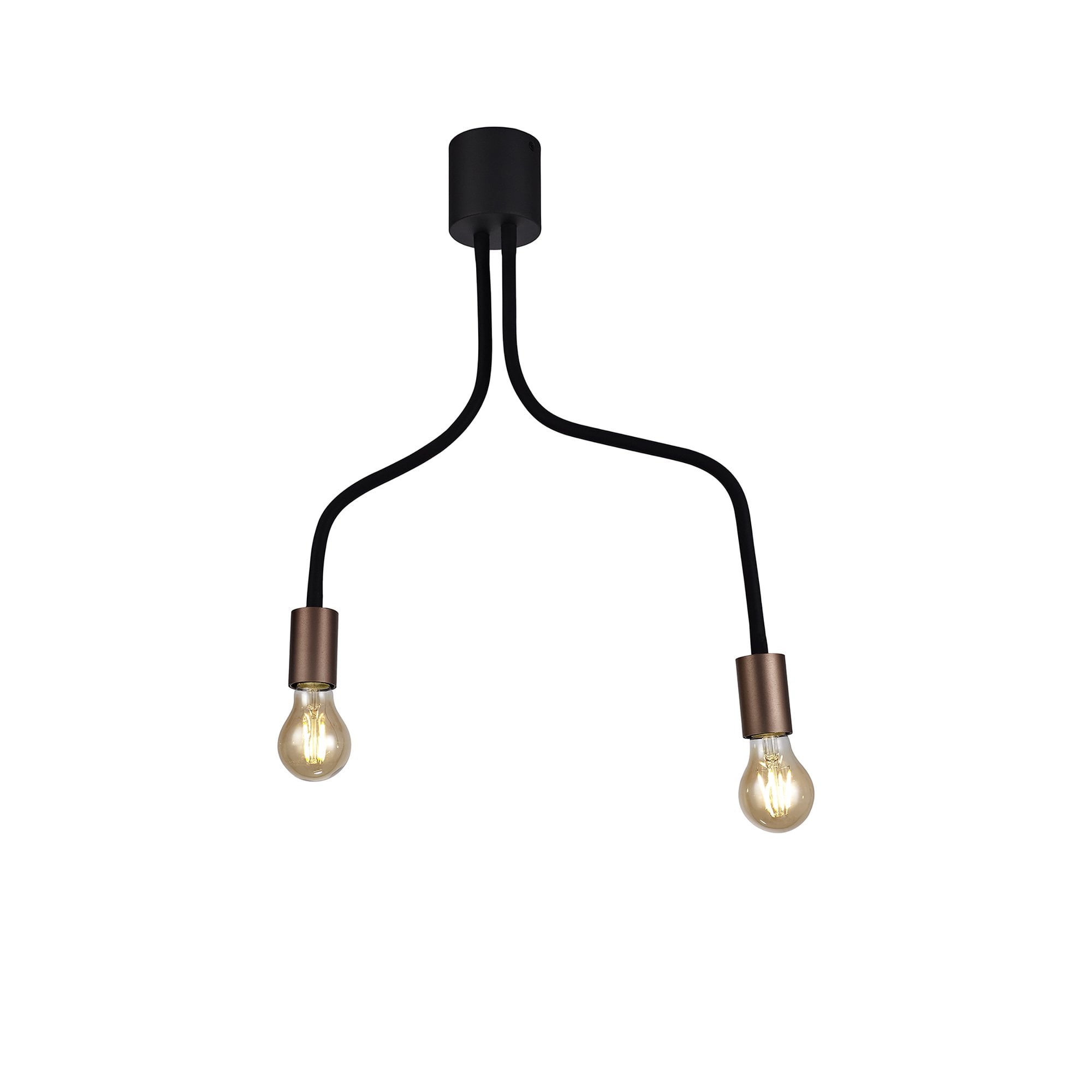 NL76449 Gino Flexible Ceiling 2 Light Satin Black/Brushed Copper
